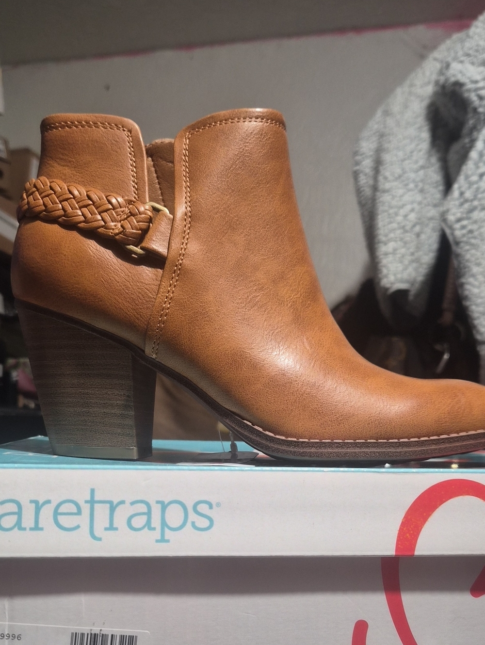 BareTraps Women’s Cognac Braided Ankle Bootie